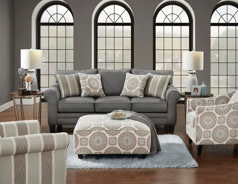 Pouf de 38 po en tissu fabriqué au Canada - Multicolore crépuscule
