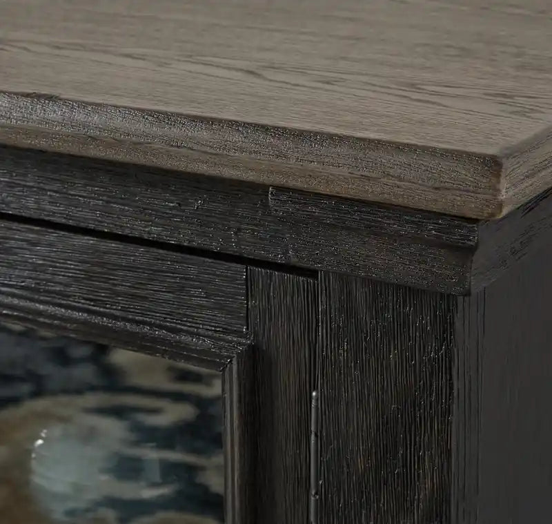 Meuble TV traditionnel de 74 po avec rangement et passe-câbles pour téléviseurs jusqu'à 85 po - Gris noir