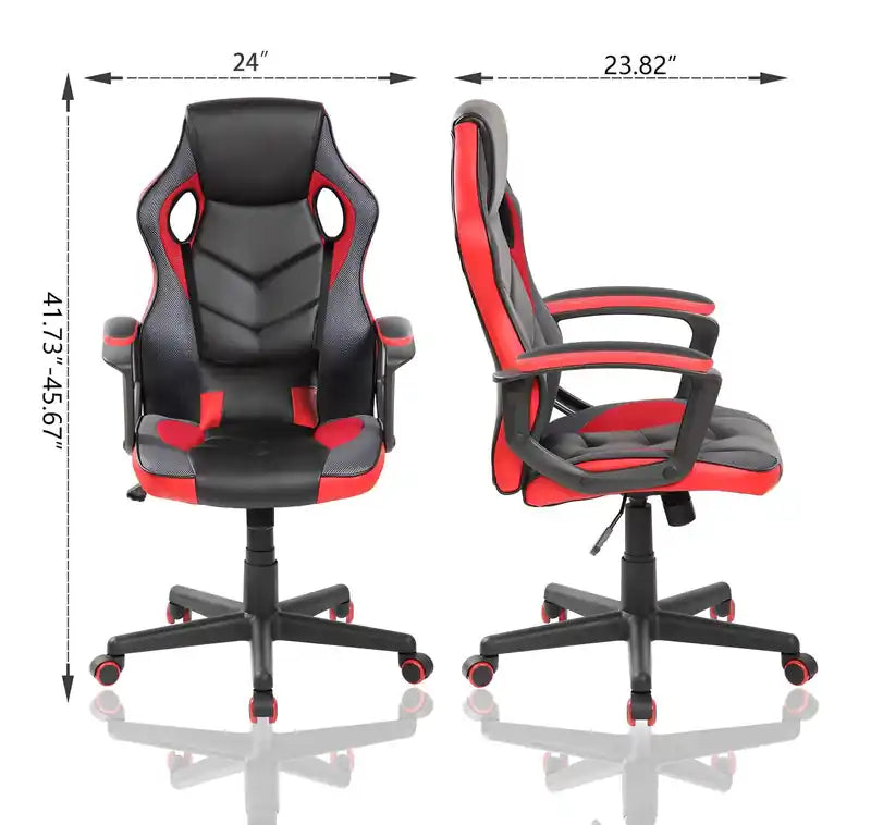 Chaise de gaming ergonomique 24 - Noir et rouge
