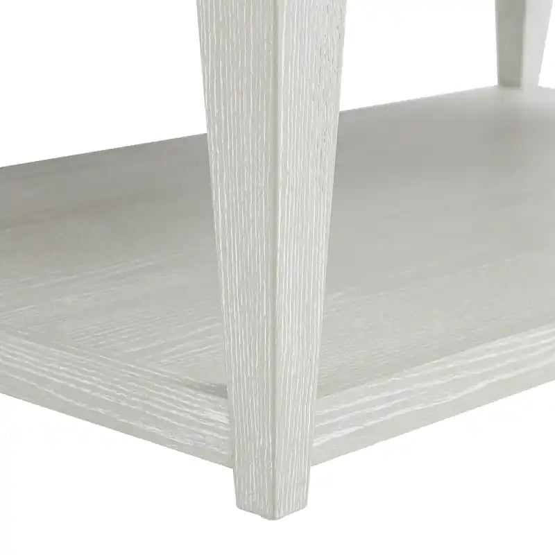 Table Basse 48 po en Bois Massif avec Étagère et Roulettes – Sable
