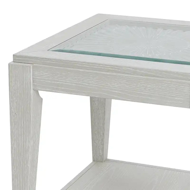 23 Table d'appoint en bois massif avec étagère - Sable