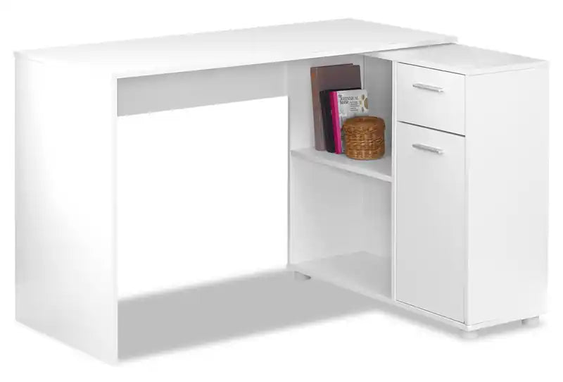 Zoey 46 L-Shaped Office Desk with Cubbies, Drawer & Cabinet